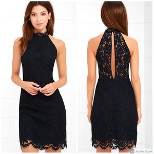 BB Dakota Cara Black Lace Dress, size 4